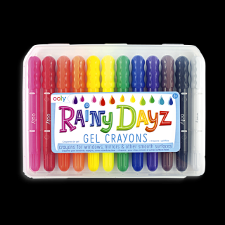 Creioane cu gel pentru geam si sticla, Rainy Dayz, set 12 culori lavabile