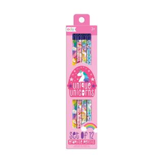 Creioane grafit HB, Unicorni - Set de 12