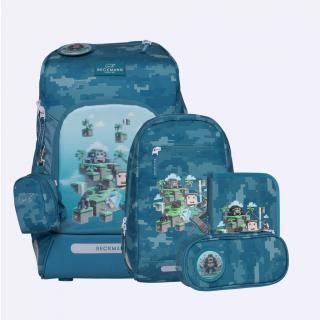 Ghiozdan, rucsac ergonomic cu perna de aer, set Active Air FLX 6 piese, Jungle Game