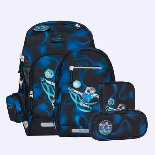 Ghiozdan, rucsac ergonomic cu perna de aer, set Active Air FLX 6 piese, Magic League