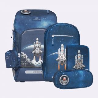 Ghiozdan, rucsac ergonomic cu perna de aer, set Active Air FLX 6 piese, Space Mission