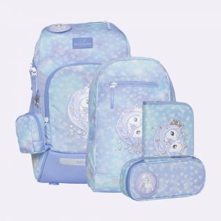 Ghiozdan, rucsac ergonomic cu perna de aer, set Active Air FLX 6 piese, Unicorn Princess Ice Blue