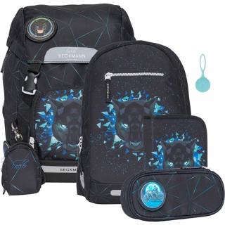 Ghiozdan, rucsac ergonomic, set clasic 7 piese, Panther