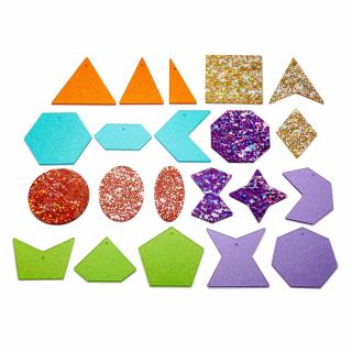 Glitter Shapes, forme colorate cu sclipici, 21 buc., TickiT