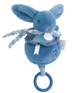 Iepuras muzical Doudou    ,       albastru, 20 cm
