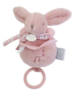 Iepuras muzical Doudou    ,       roz, 20 cm