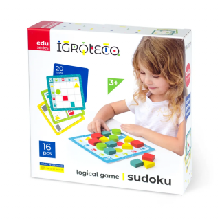 Joc de logica din lemn -  Sudoku pentru copii, 16 piese