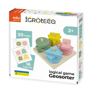 Joc de logica, sortator din lemn -,     Geosorter,