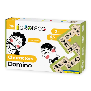 Joc Domino din lemn -,     Personaje,      45 piese
