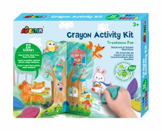 Kit de activitati cu creioane colorate - Distractie in casuta din copac