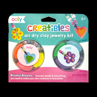 Kit DIY bijuterii Creatibles Flori Fermecate- plastilina cu uscare la aer - set de 6 culori si accesorii