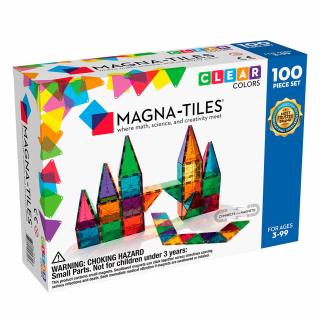 Magna-Tiles Clear Colors, set magnetic 100 piese