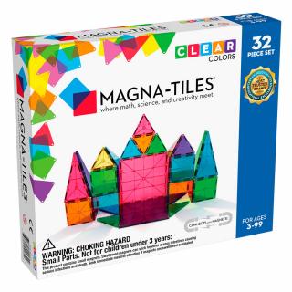 Magna-Tiles Clear Colors, set magnetic 32 piese