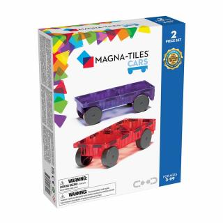 MAGNA-TILES Extensie, 2 masinute Mov si Rosu