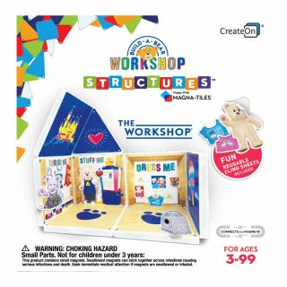 Magna-Tiles Structures, The Workshop, set cu autocolante