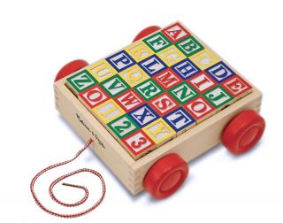 Melissa and Doug - Carucior cu cuburi ABC