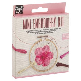 Mini set creativ DIY de brodat, floare roz
