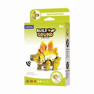 Puzzle 3D cu sunete - Stegosaurus, Build  n  Sound