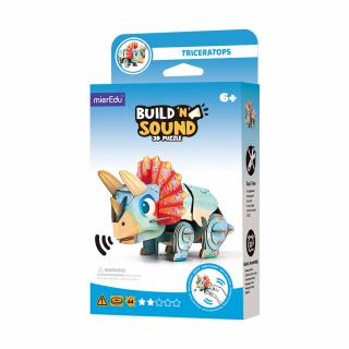 Puzzle 3D cu sunete - Triceratops, Build  n  Sound