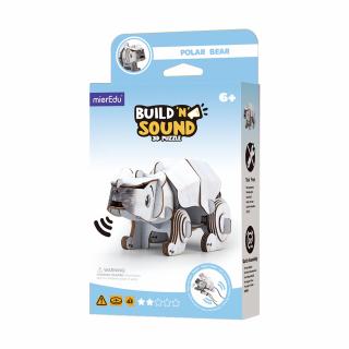 Puzzle 3D cu sunete - Urs polar, Build  n  Sound