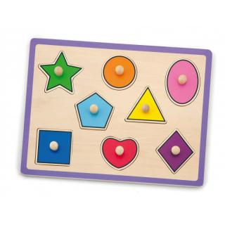 Puzzle cu maner - forme geometrice