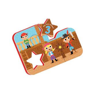 Puzzle de baie pentru bebelusi, cu piese mari de spuma, cu pirati - Playful Pirates Bath Puzzle