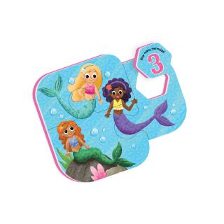 Puzzle de baie pentru bebelusi, cu piese mari de spuma, cu sirene - Magical Mermaid Bath Puzzle