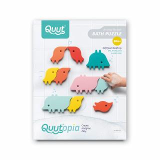 Puzzle de baie, set 10 piese, Parada animalelor, Quut Toys