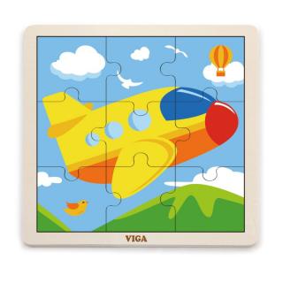 Puzzle din 9 piese mari - avion