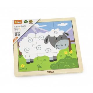 Puzzle din 9 piese mari - oaie, Viga