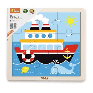 Puzzle din 9 piese mari - vapor, Viga