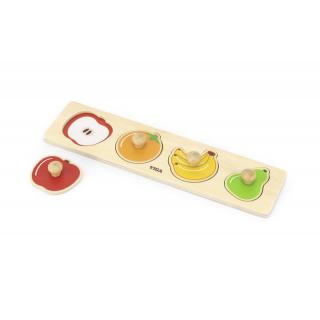 Puzzle Montessori cu maner, Fructe, Viga