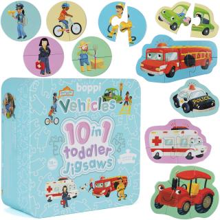 Puzzle progresiv Toddler 10 in 1, Boppi - Vehicule