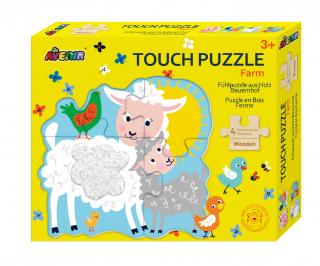 Puzzle tactil din lemn - Ferma