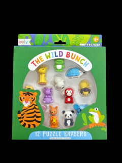 Radiere tip puzzle - Animale salbatice (Set de 12)