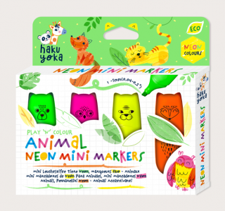 Set 4 Mini Markere Neon ,       Animale