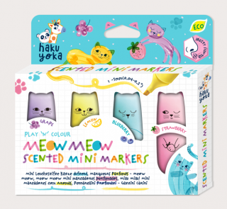 Set 4 Mini Markere Parfumate - Meow Meow