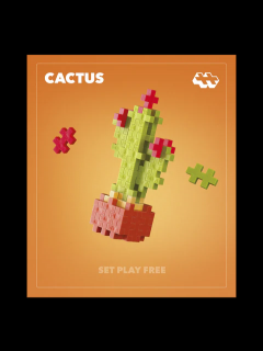 Set constructie Plus-Plus, PLANTE - Cactus
