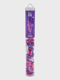 Set constructie Plus-Plus, tub 100 piese, Glitter Mix, culori cu sclipici