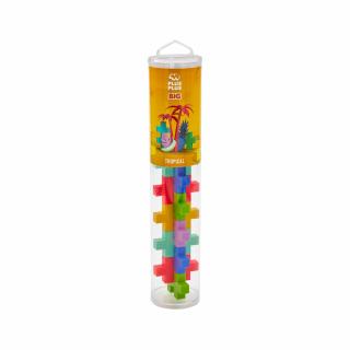 Set constructie Plus-Plus, tub 15 piese mari, Tropical, culori tropicale