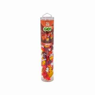 Set constructie Plus-Plus, tub 200 piese, Masini colorate - Foc