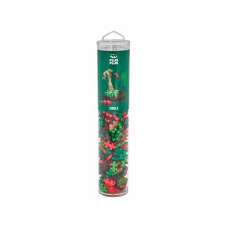 Set constructie Plus-Plus, tub 240 piese, Jungle Mix, culorile junglei