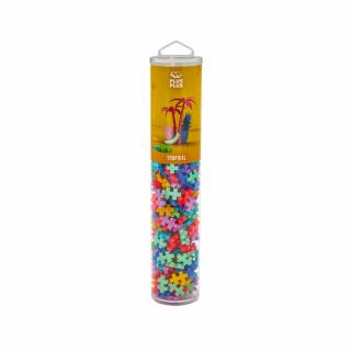 Set constructie Plus-Plus, tub 240 piese, Tropical Mix, culori tropicale