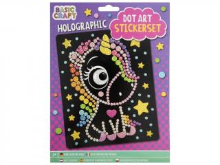 Set creativ Mozaic cu abtibilduri holografice, Dot Art, Unicorn