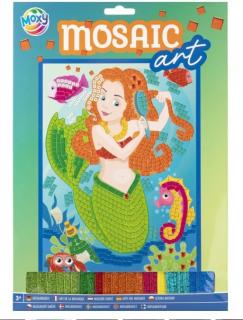 Set creativ, Mozaic din spuma cu sclipici, A4, unicorn