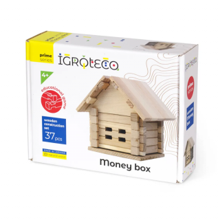 Set de constructie din lemn ,     Pusculita,      37 piese