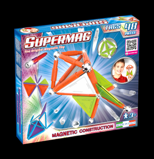 Set de constructie magnetic de baza Supermag Trendy 48 piese