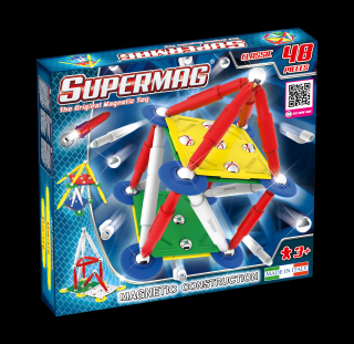 Set de constructie magnetic Supermag Classic 48 piese