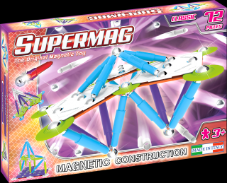 Set de constructie magnetic Supermag Color 72 piese