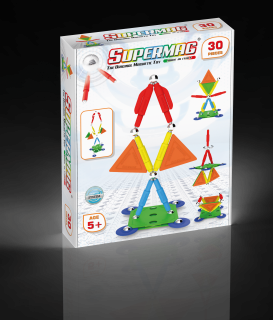 Set de constructie magnetic Supermag Projects Multicolor 30 piese